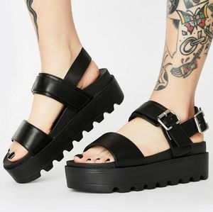 Missguided Chunky Black Sandals